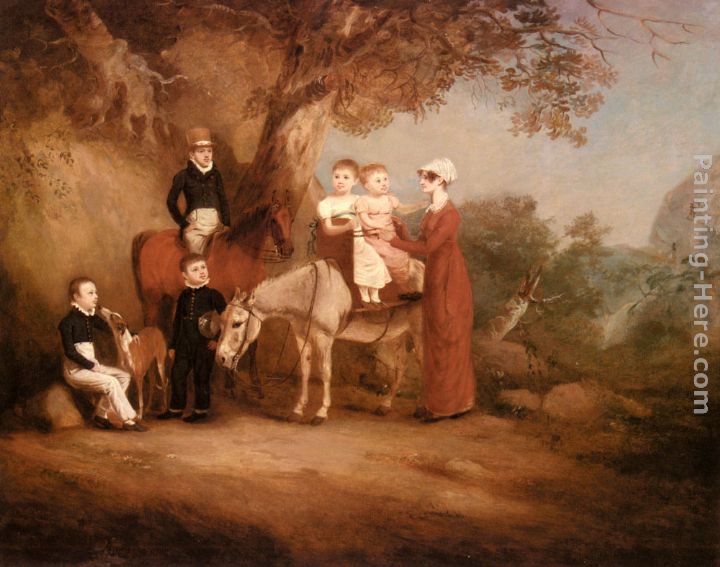 The Marriott Family painting - John Ferneley Snr The Marriott Family art painting
